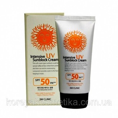 Сонцезахисний крем 3W CLINIC Intensive UV Sunblock Cream SPF50 1095738291 фото