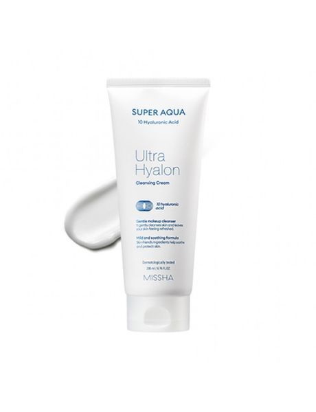 Очищающий крем для лица с гиалуроновой кислотой Missha Super Aqua Ultra Hyalron Cleansing Cream 200 ml 174240268035 фото