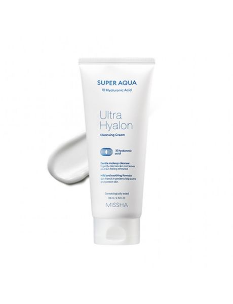 Очищувальний крем-піна для обличчя з гіалуроновою кислотою Missha Super Aqua Ultra Hyalron Cleansing Cream 174240268035 фото