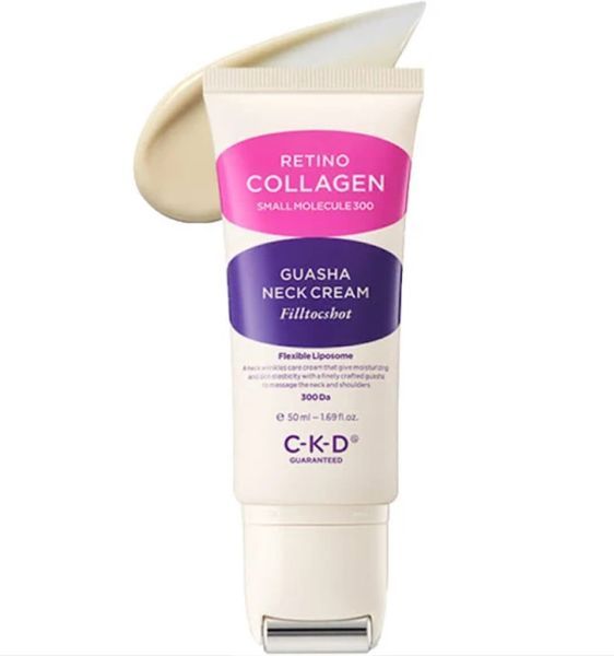 Антивозрастной крем для шеи и зоны декольте со встроенным гуаша CKD Guaranteed Retino Collagen Small Molecule 300 Guasha Neck Cream 0002030 фото