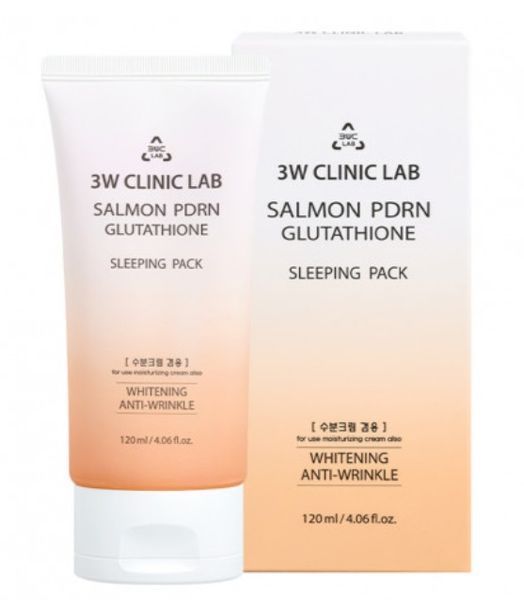 Ночная восстанавливающая маска-крем с PDRN лосося 3W CLINIC Salmon PDRN Glutathione Sleeping 0002082 фото