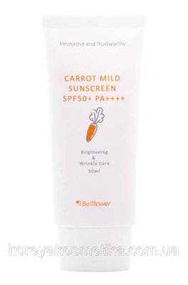 Сонцезахисний крем на фізичних фільтрах Bellflower Carrot Mild Sunscreen Spf50 1617455372 фото