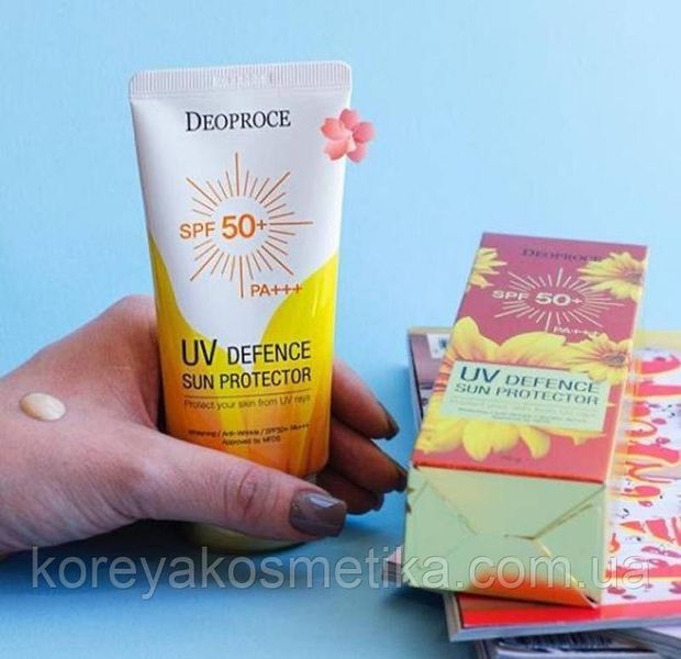 Солнцезащитный крем антивозрастной, осветляющий Deoproce UV Defence Sun Cream SPF 50++ PA+ 1620464816 фото