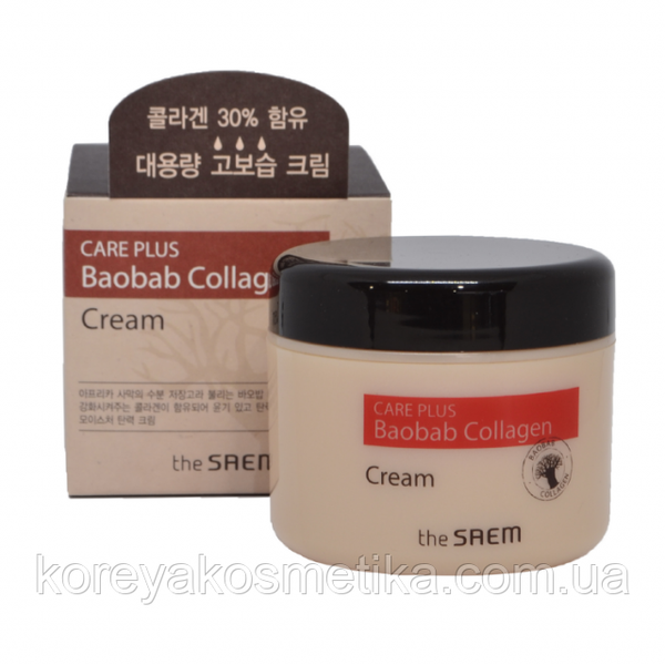 Зволожувальний крем 2 в 1 з колагеном Saem Care Plus Baobab Collagen Cream 1095739230 фото