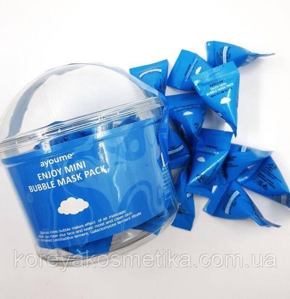 Пузырьковая очищающая маска в пирамидках Enjoy Mini Bubble Mask Pack Ayoume Очищающая пузырьковая маска из се 1178030218 фото