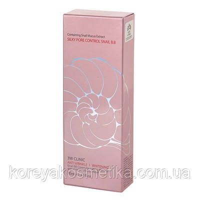 Матуючий ВВ крем з равликом 3W CLINIC SILKY PORE CONTROL SNAIL B.B  1095738298 фото